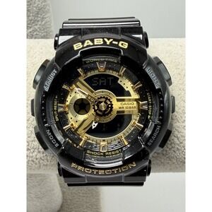 Casio Baby-G BA-110X New Battery Ladies Watch 40MM 7.5" Black Band Mod 5338